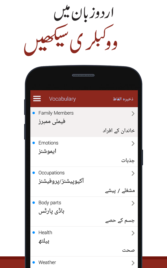 English Vocabulary in Urdu gallery image