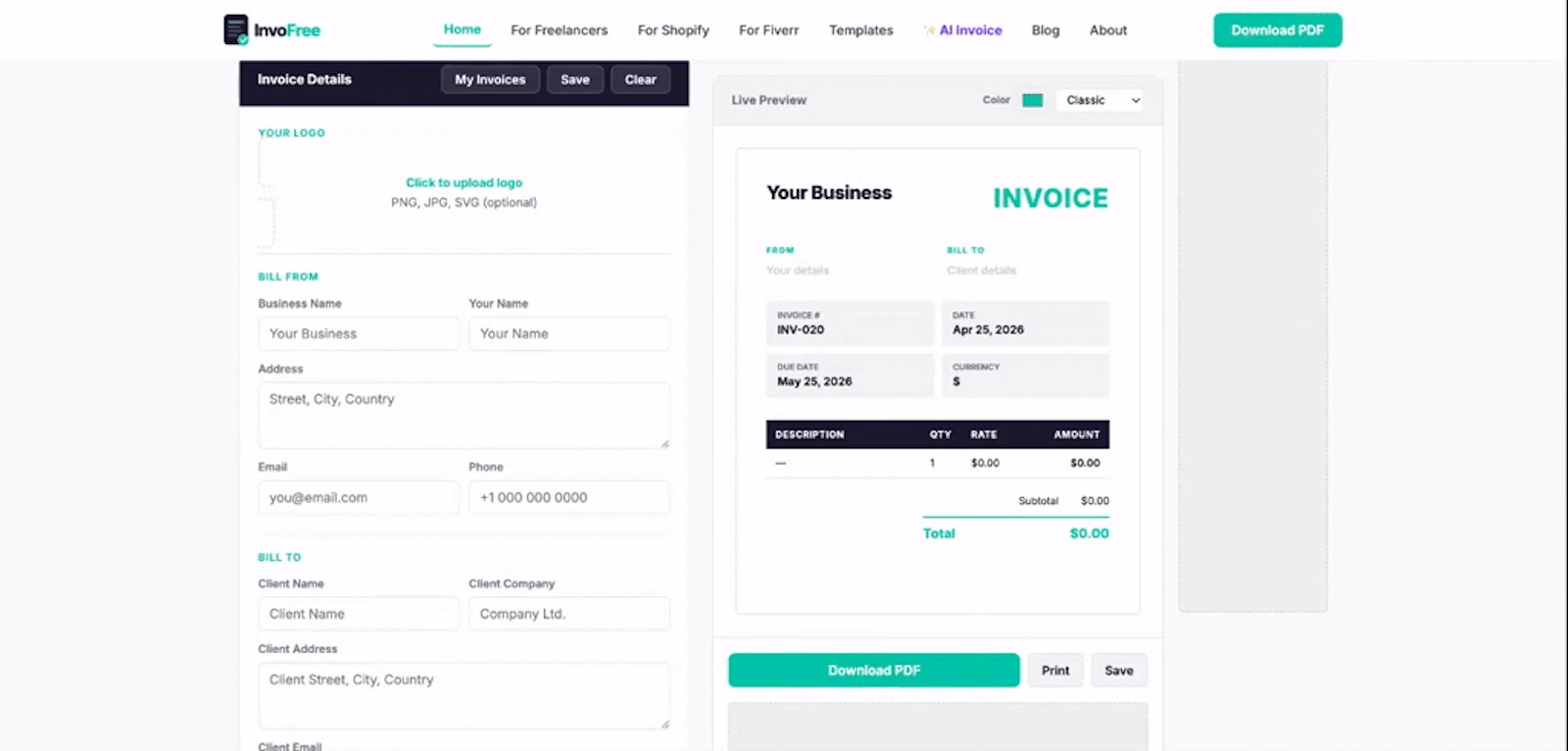 InvoFree screenshot 1 (video preview)
