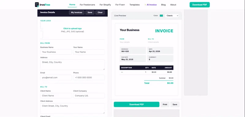InvoFree screenshot 1 (video preview)
