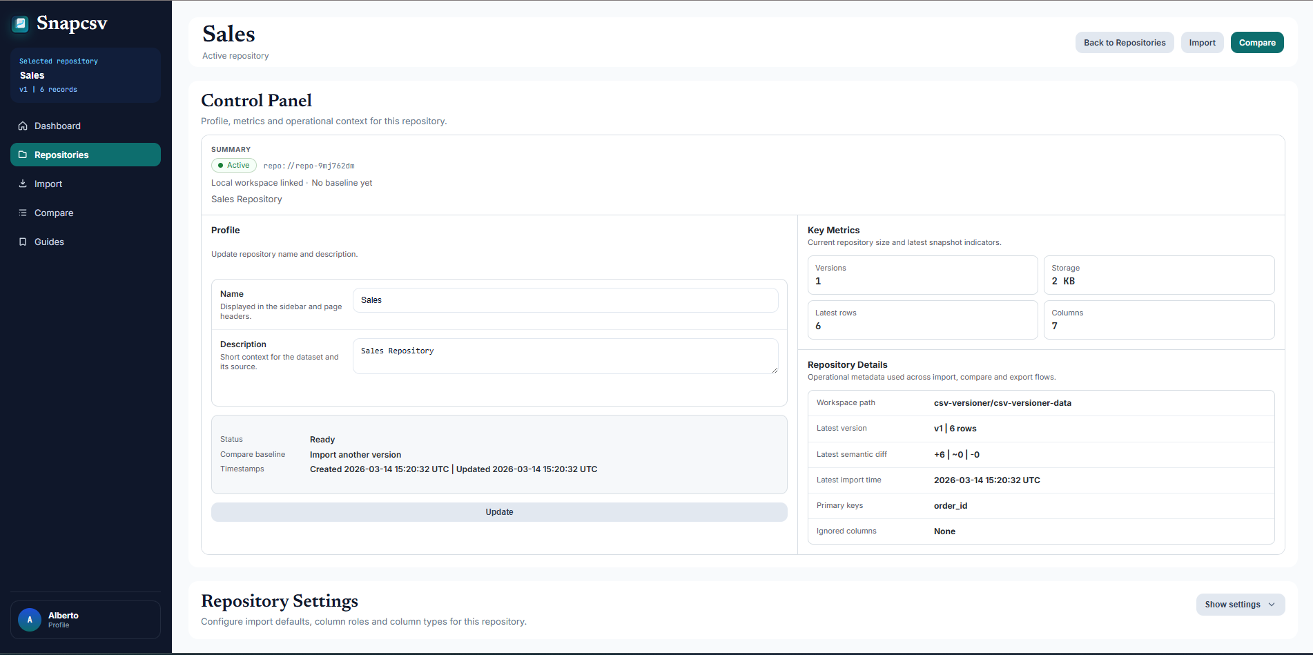Snapcsv.dev gallery image