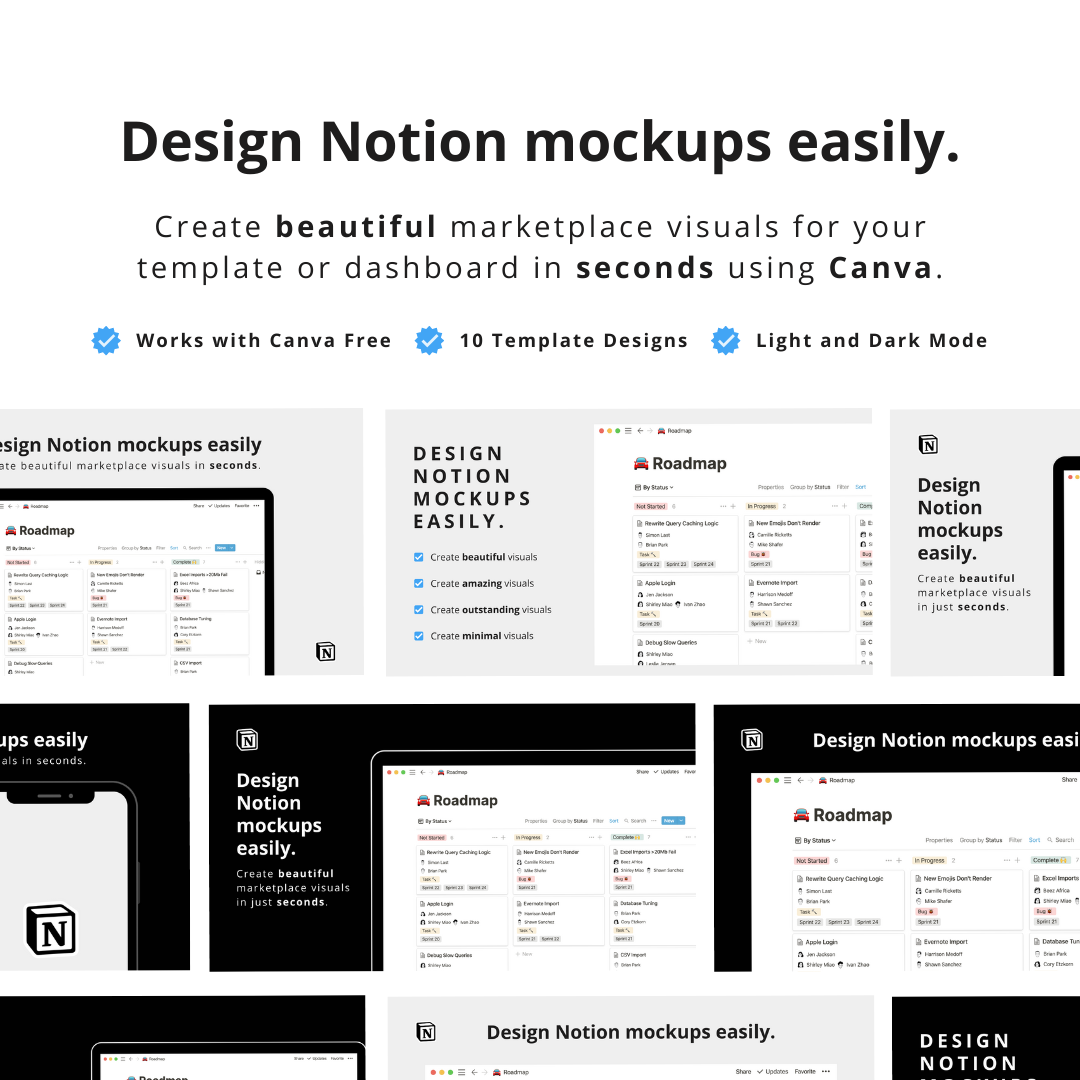 Canva Templates for Notion Mockups