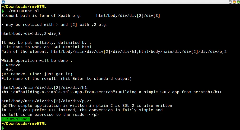 HTML element Process