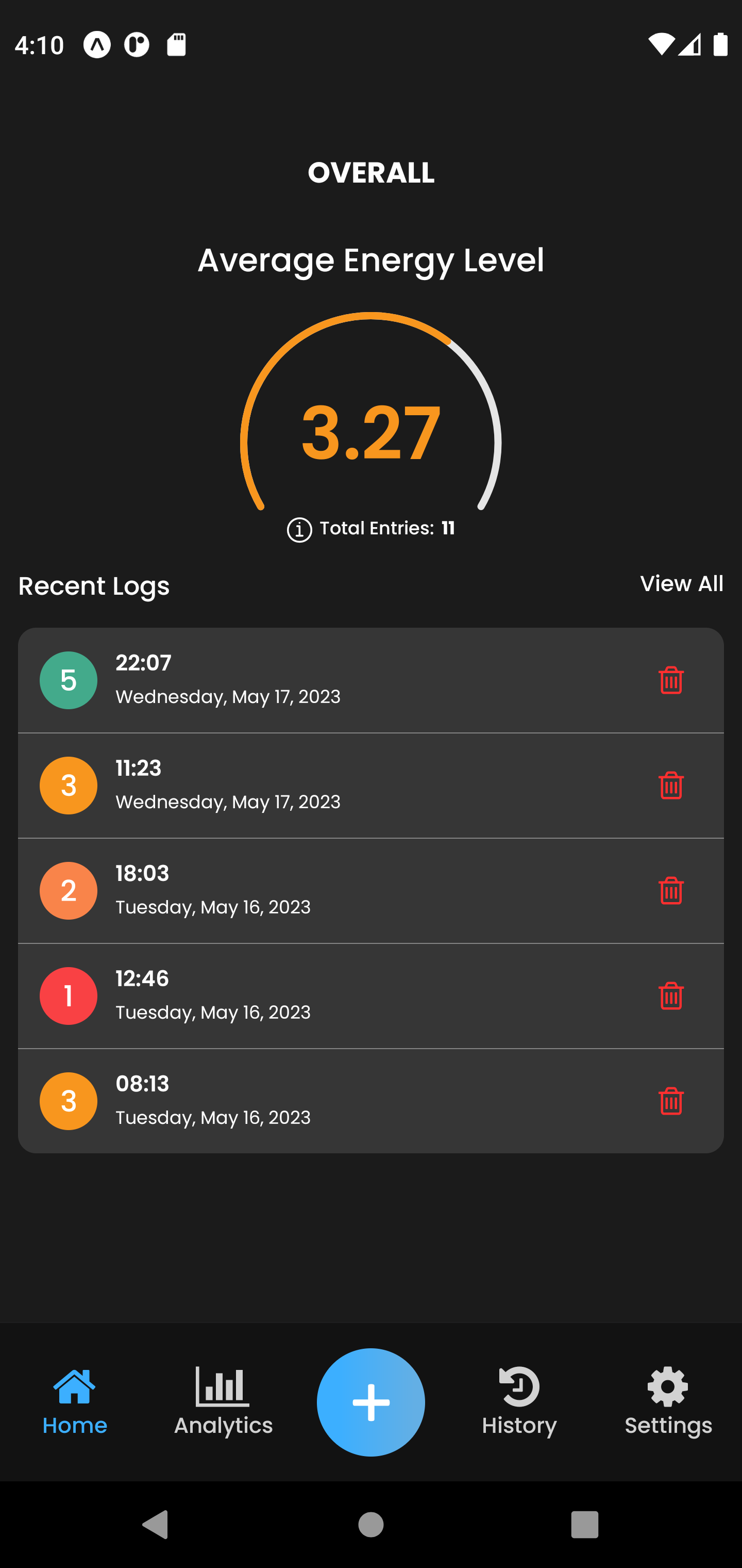 Tracker de niveau d'énergie media 16