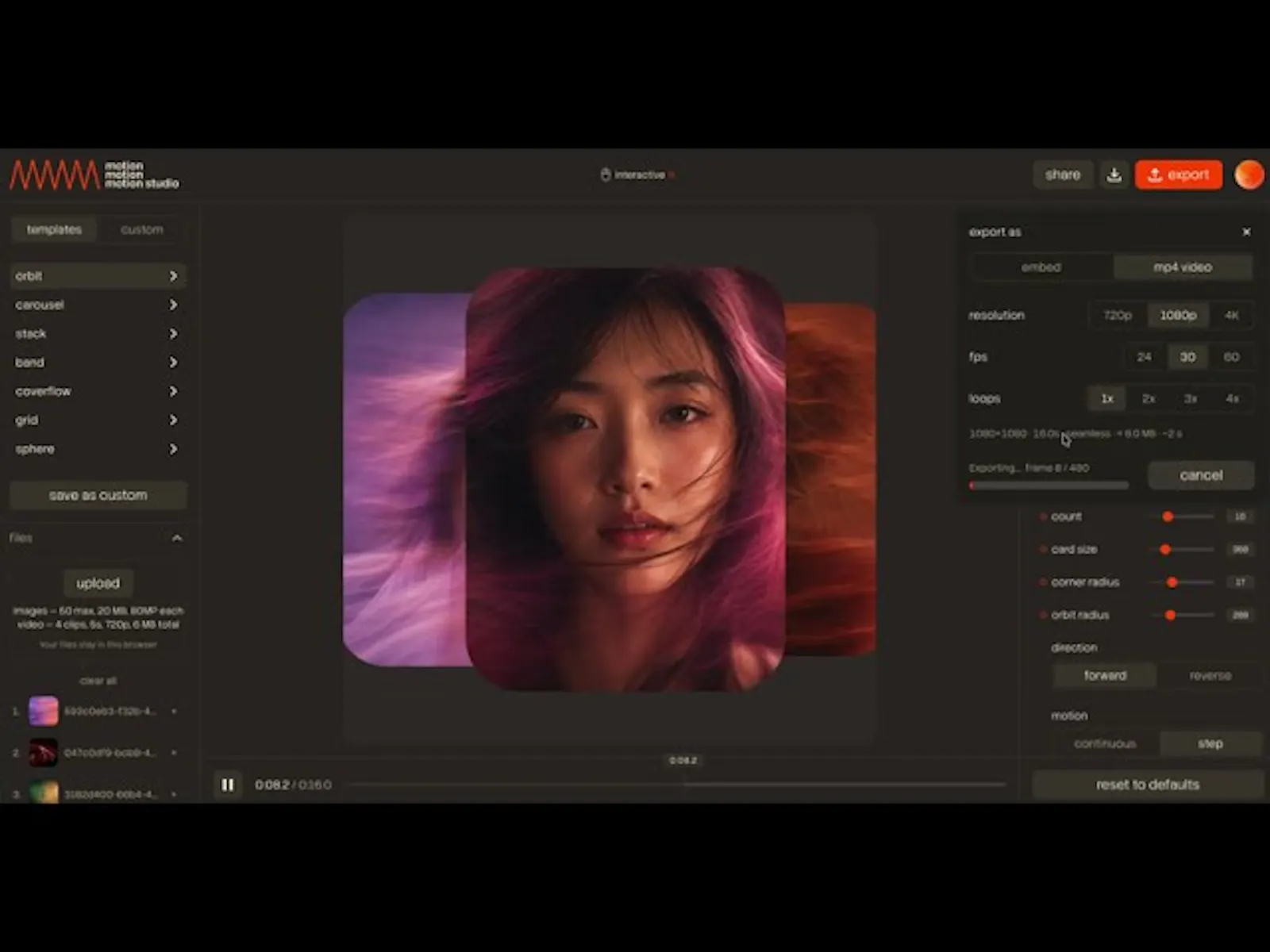 Motion Studio screenshot 1 (video preview)
