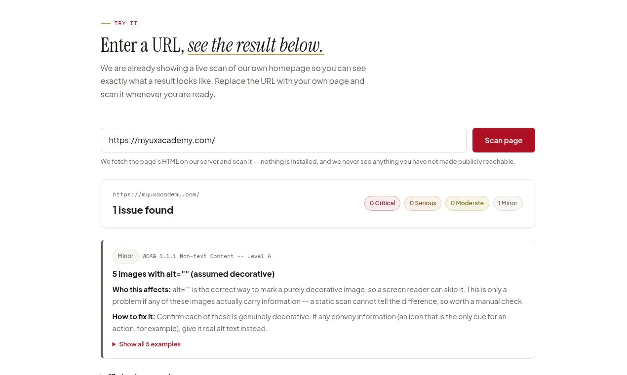 UX Academy Accessibility Checker gallery image