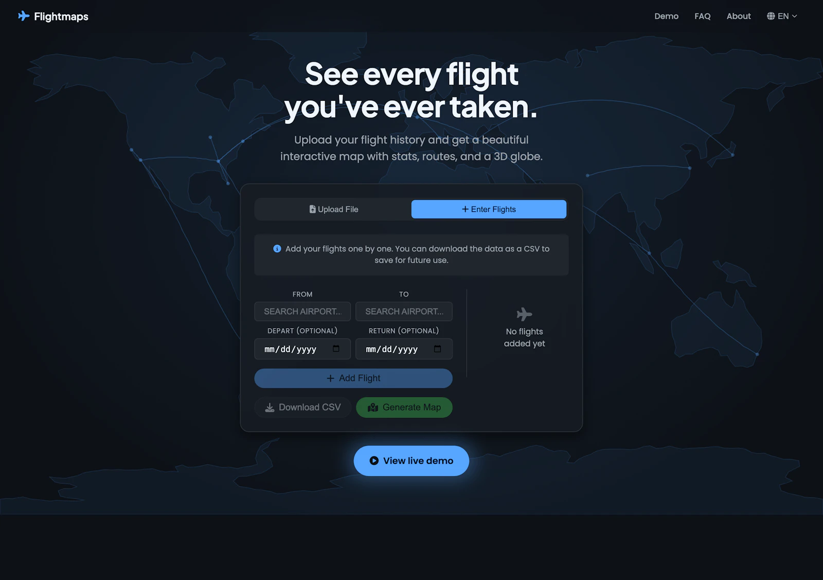 Visualize your lifetime flight history screenshot 4