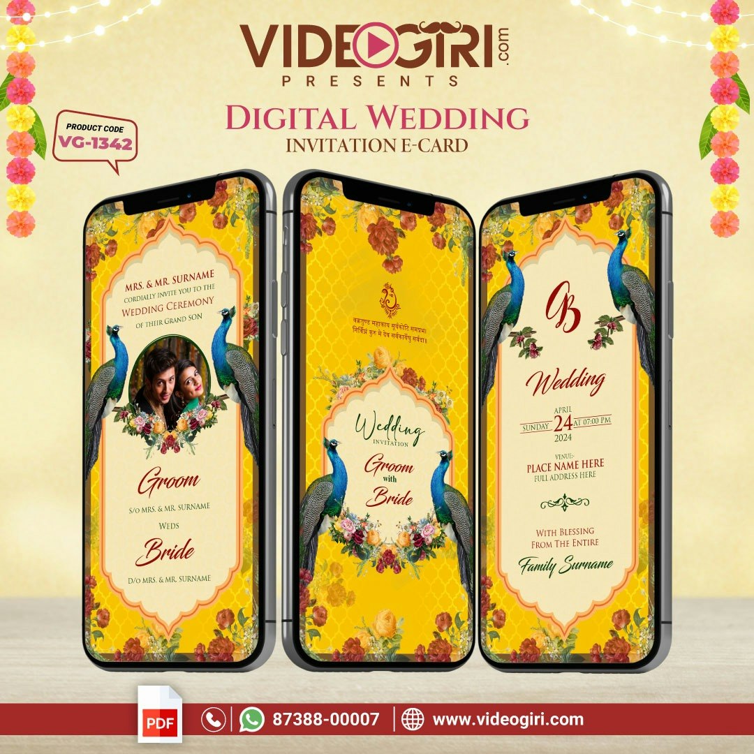 Tarjetas de invitación de bodas - Invitación digital para una boda específica media 2