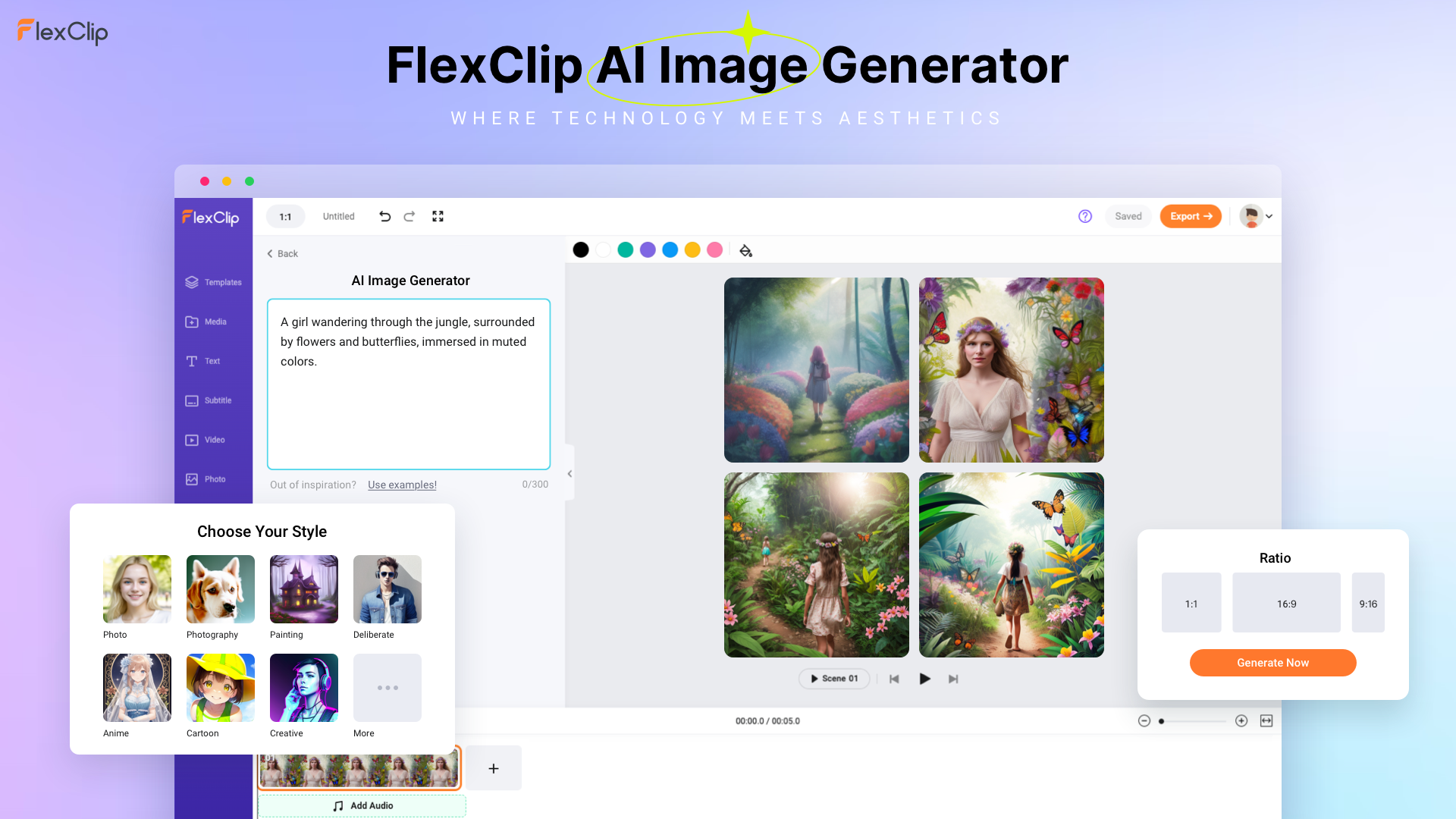 FlexClip의 AI 이미지 생성기 - 비전을 몇 초 안에 고유 한 고품질 이미지로 바꿉니다 미디어 2