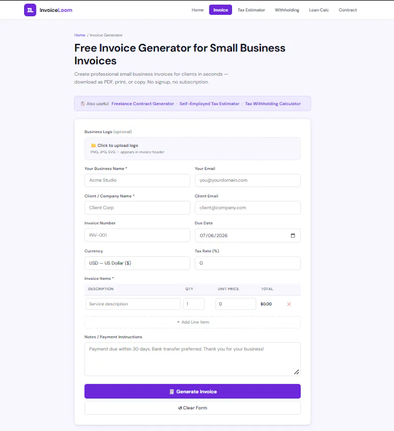 Invoice Loom screenshot 2