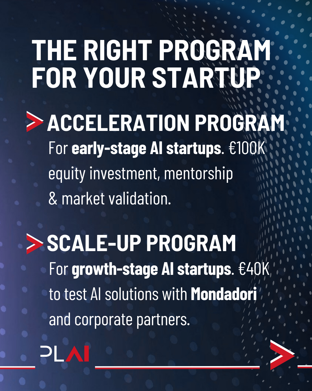 Média PLAI - accélérateur de groupe Mondadori - Accélérez votre startup en IA avec le soutien complet de Plai 2