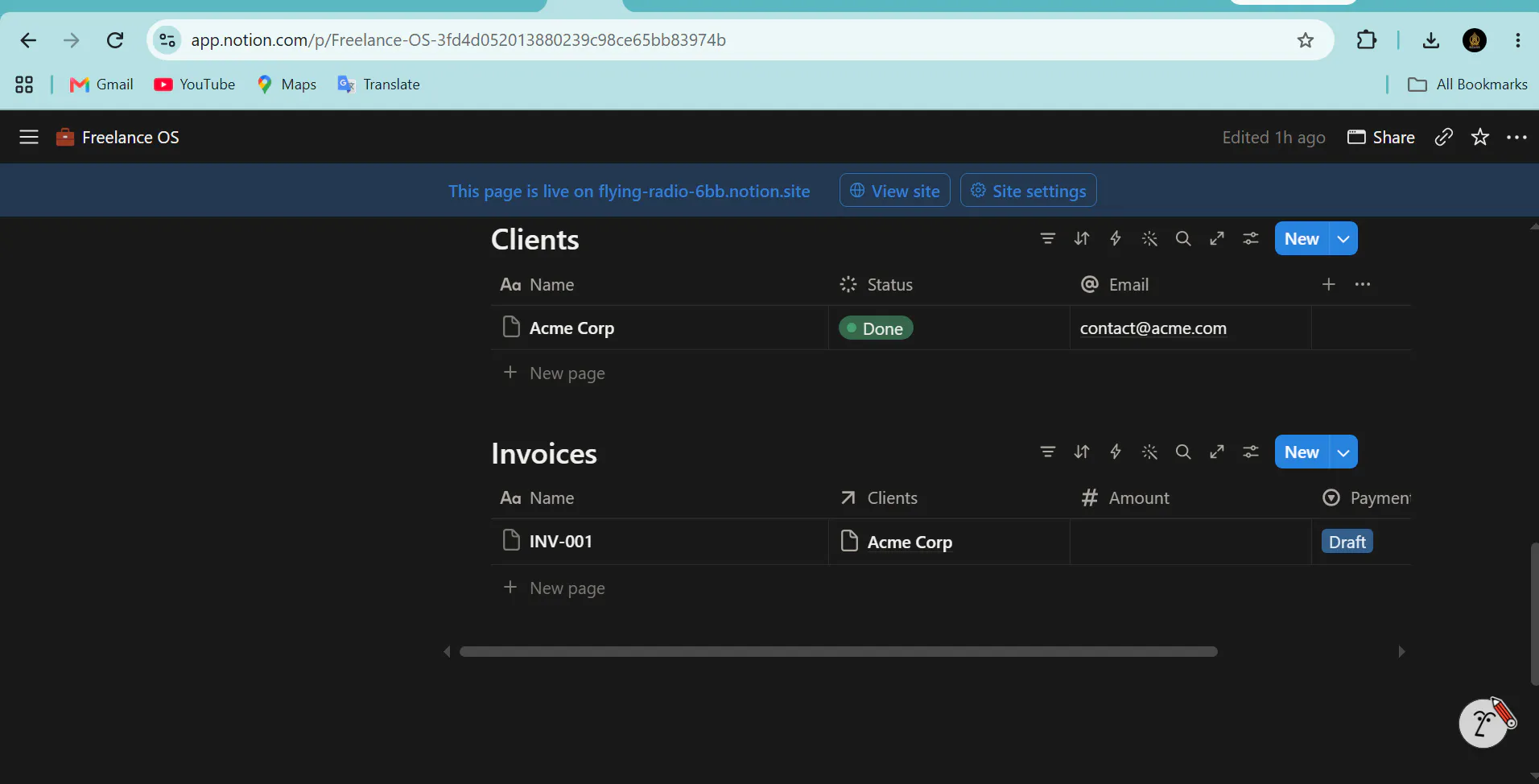 FreelanceOS - Executive Notion Dashboard gallery image