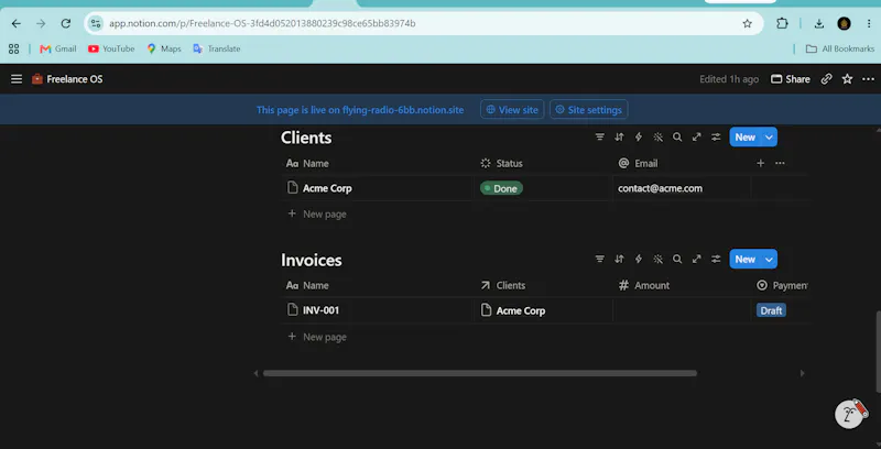FreelanceOS - Executive Notion Dashboard screenshot 3