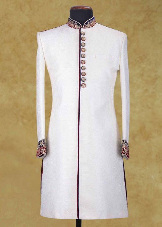 TRADITIONAL WHITE SHERWANI!