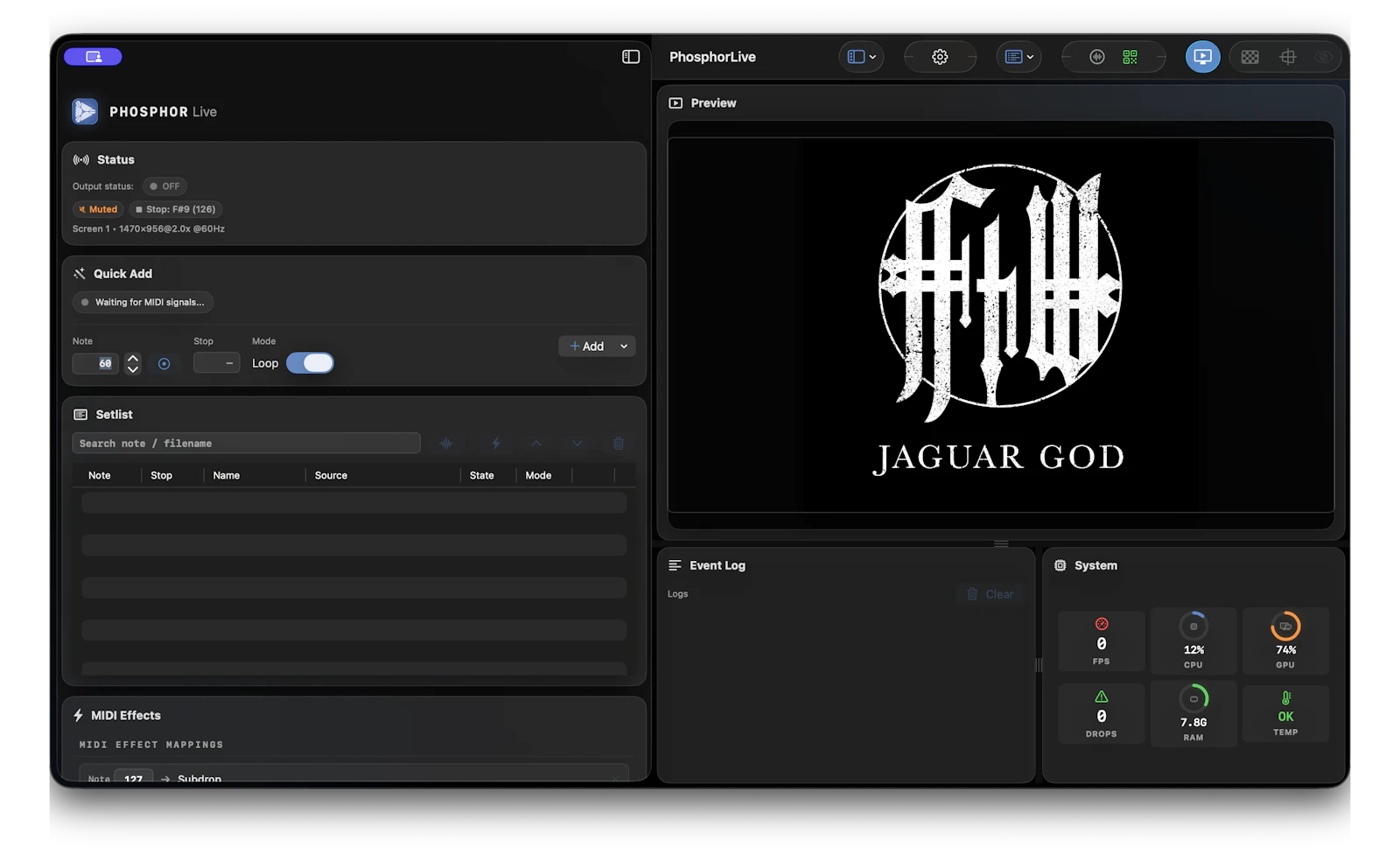 PhosphorLive screenshot 1