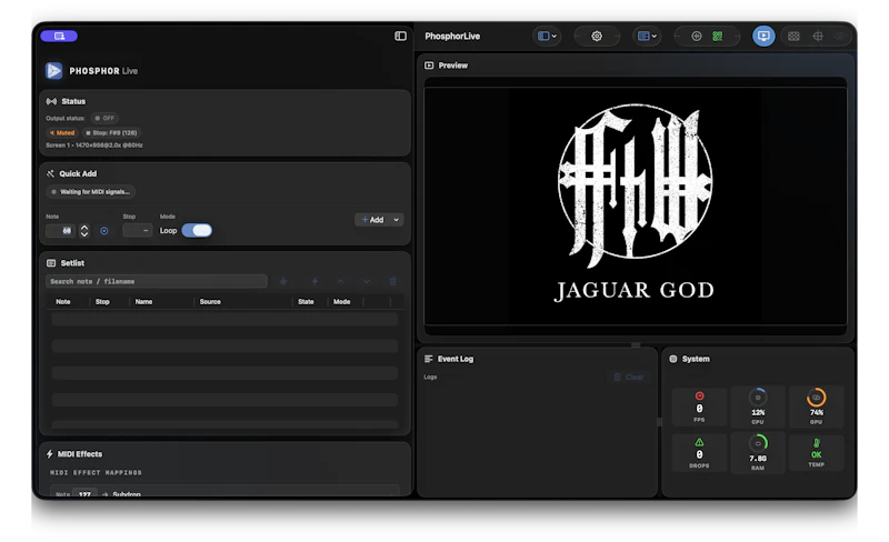 PhosphorLive screenshot 1