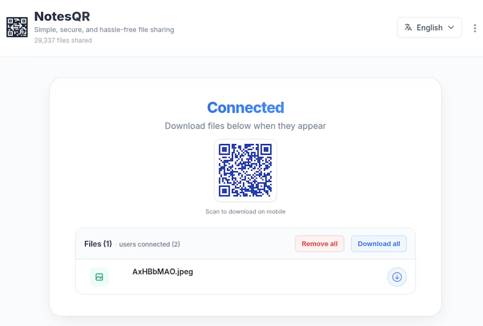 NotesQR - P2P file sharing screenshot 7