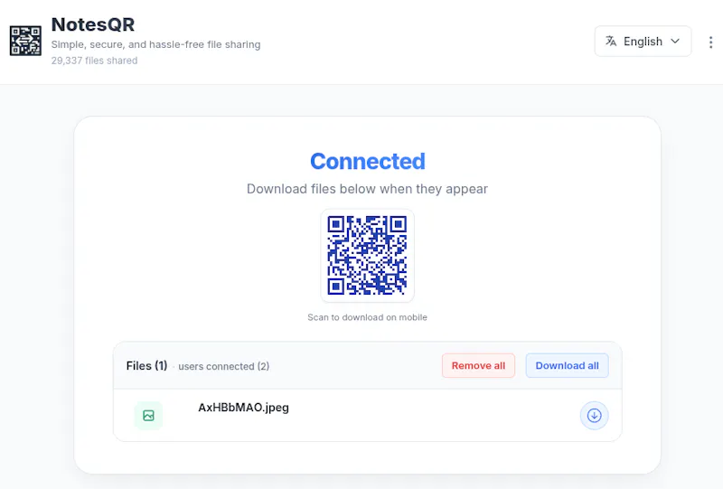 NotesQR - P2P file sharing screenshot 7