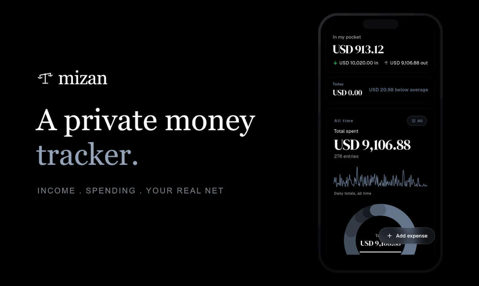 Mizan — private expense tracking screenshot 2