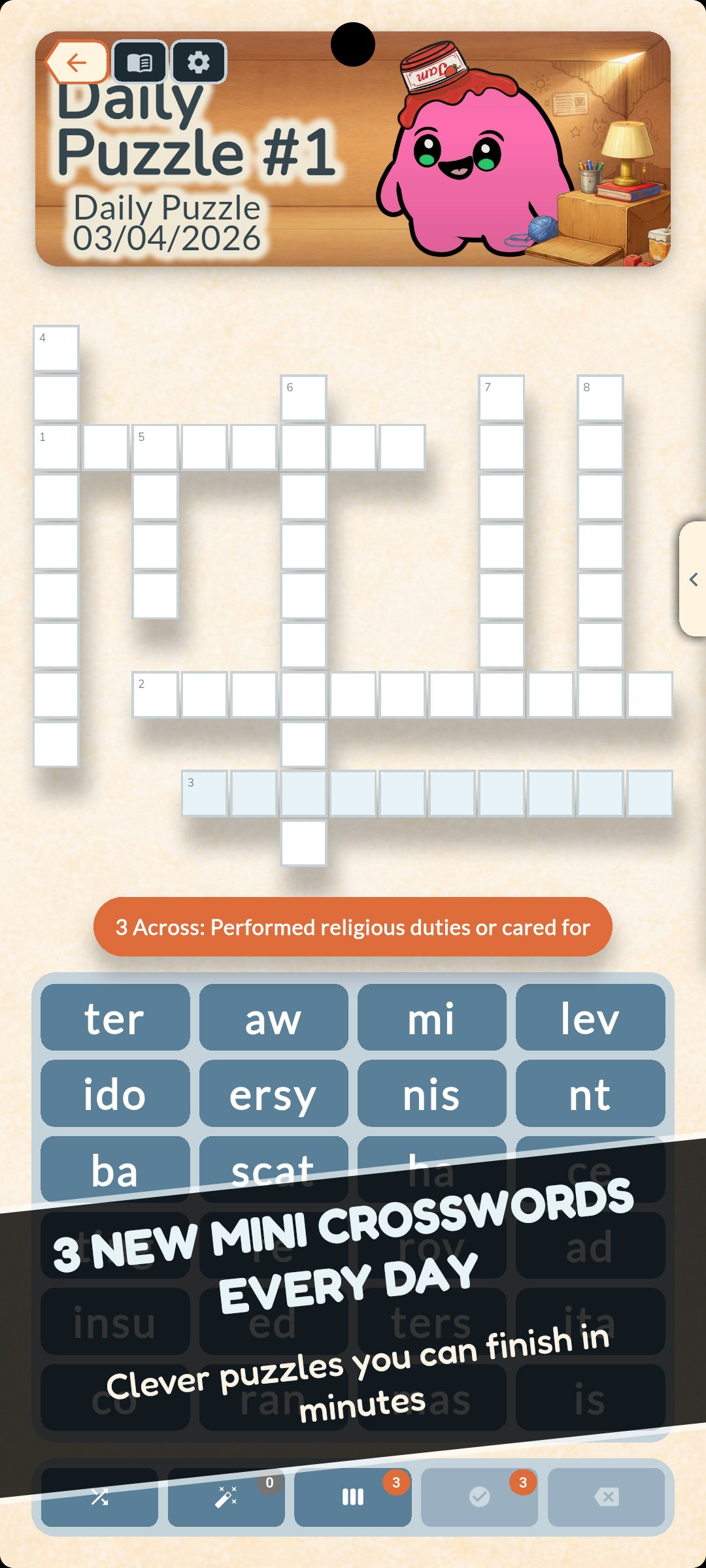 My Mini Crossword - Screenshot 3 showing product features and functionality