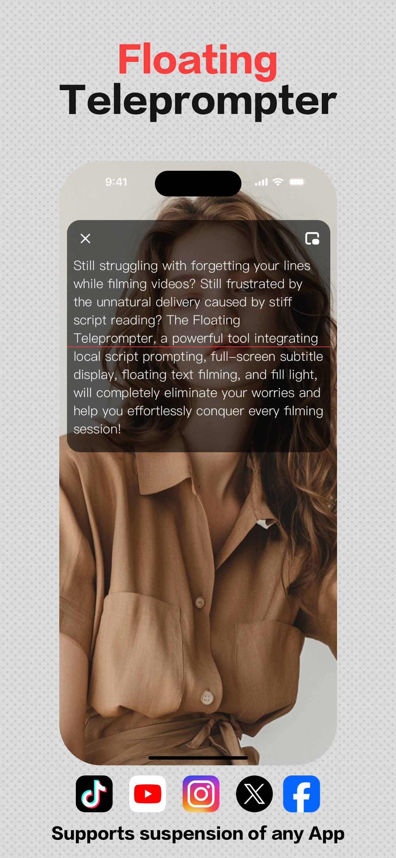 Teleprompter-floatprompt - スマートスクリプト、簡単なビデオメディア1