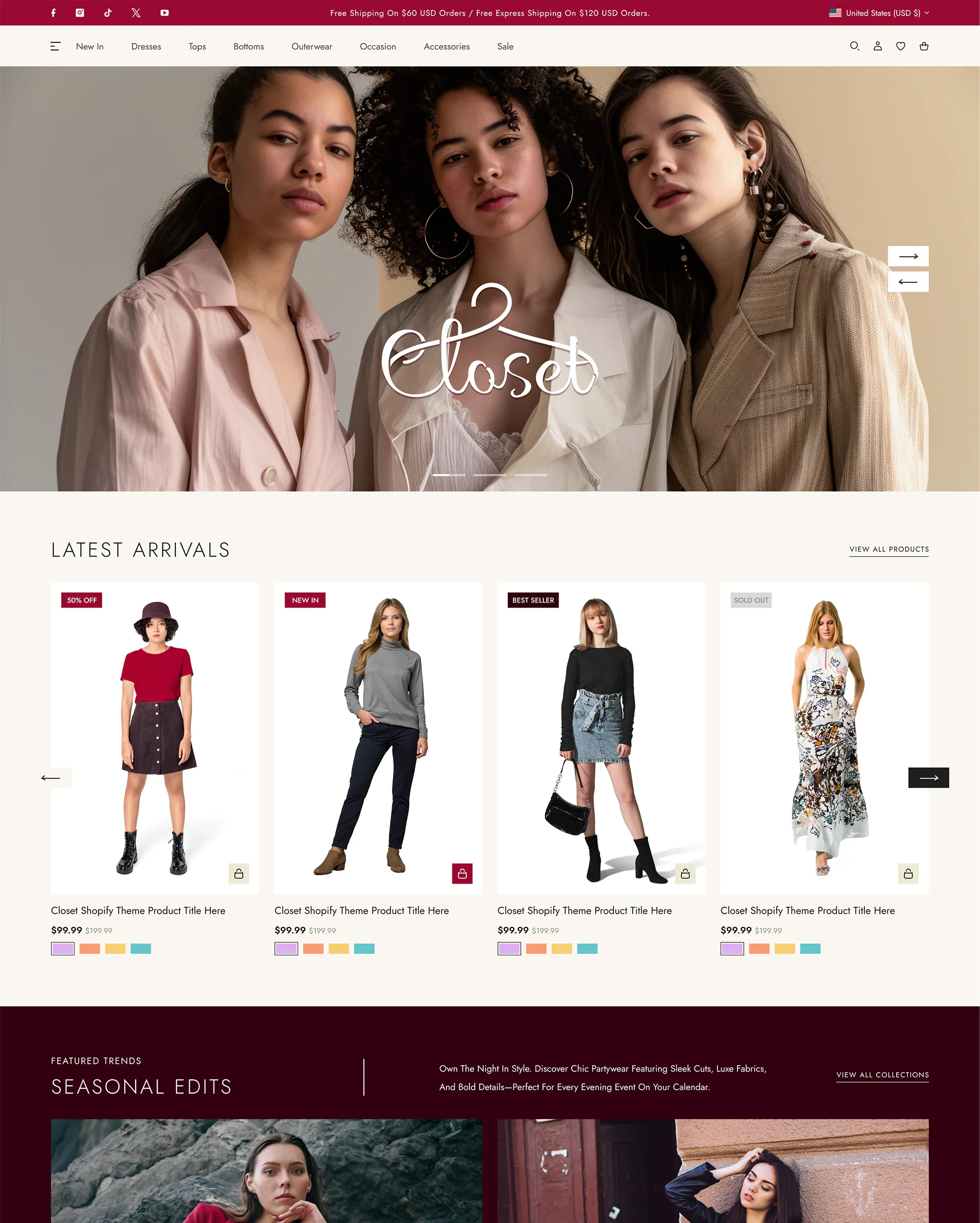 Closet Fashion Shopify Theme gallery image