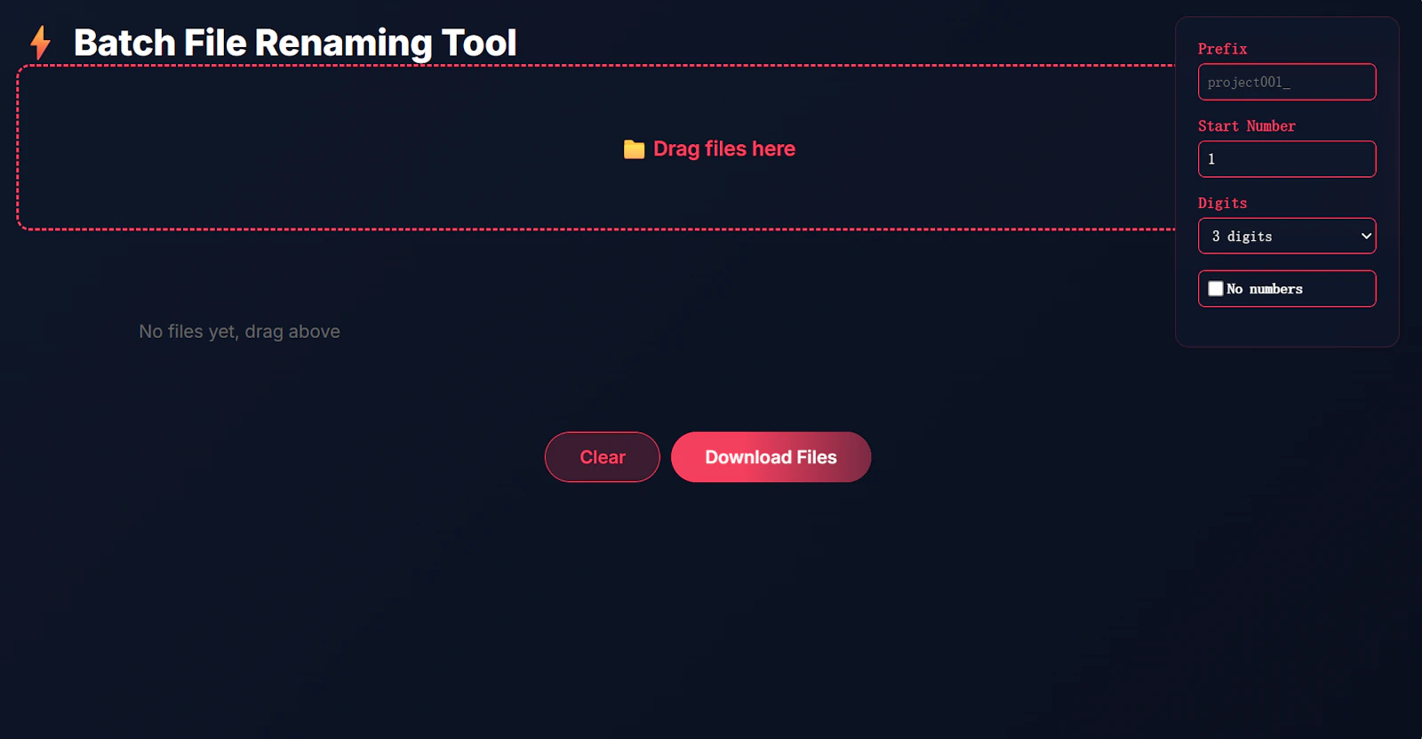 Batch File Renaming Tool screenshot 1