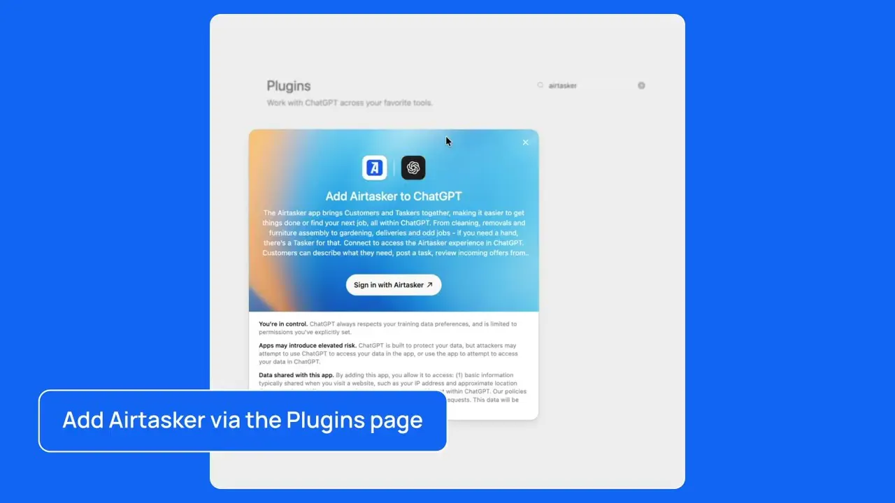 Airtasker ChatGPT Plugin gallery image