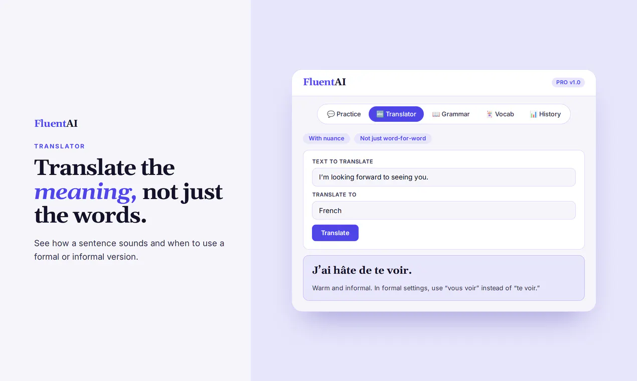 FluentAI: Language Learning Assistant gallery image
