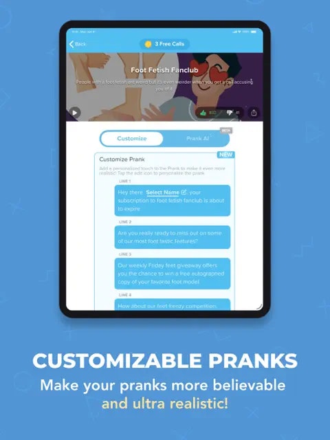 Prank Caller - Screenshot 4 showing product features and functionality