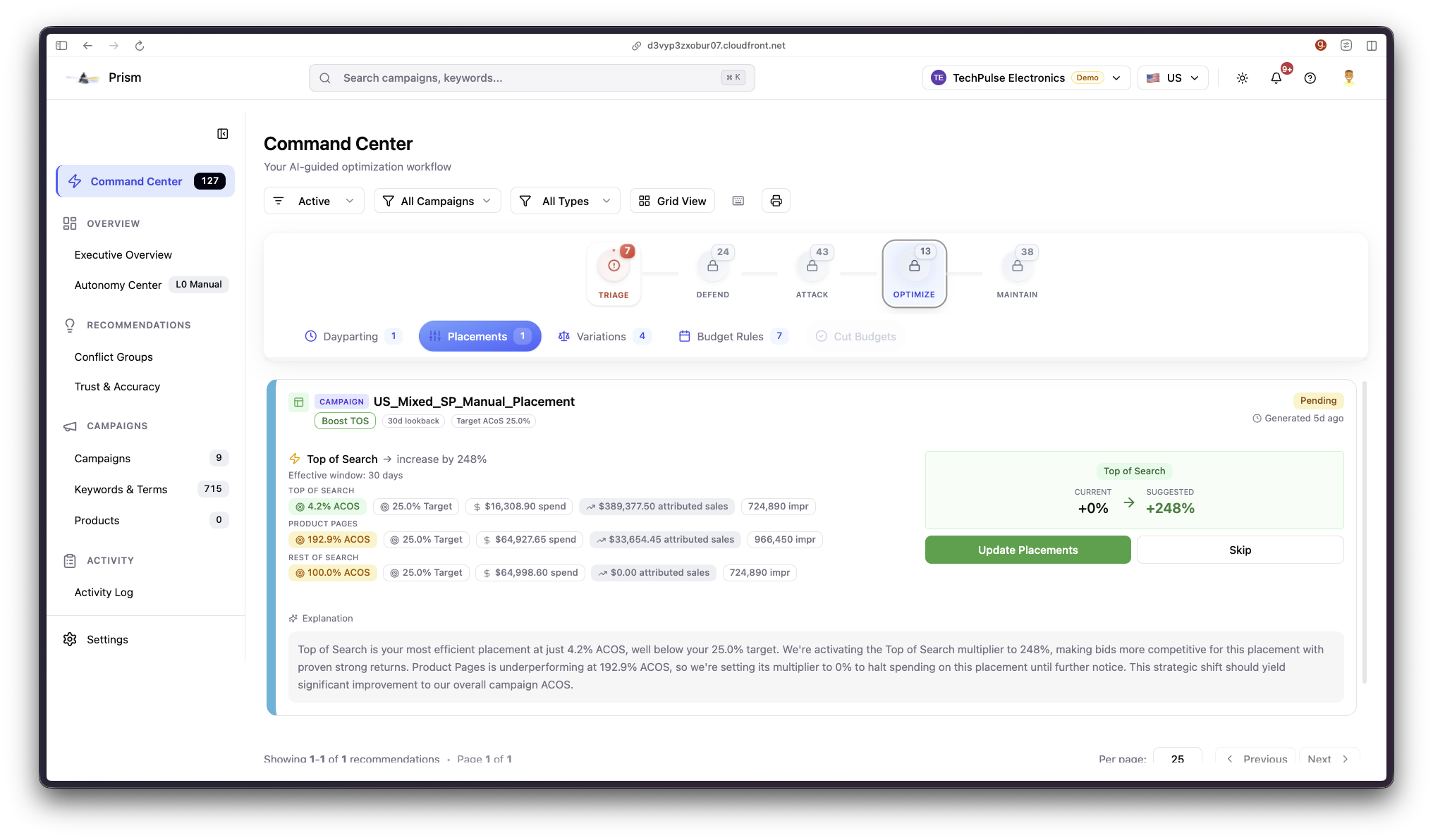 Prism by Calibrated Intelligence - Screenshot 3 showing product features and functionality