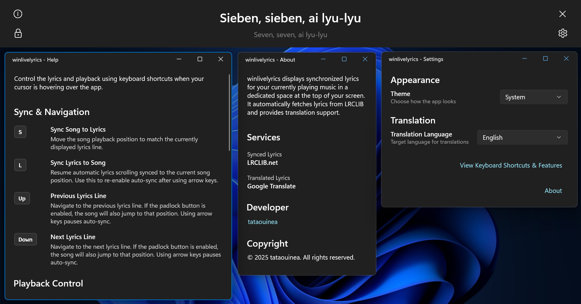 winlivelyrics gallery image