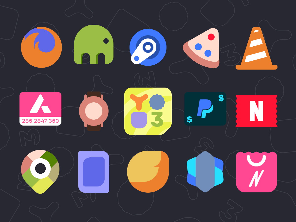 Média Matériau votre icône pack et fonds d'écran - Pack d'icônes propres et minimaliste inspiré par le matériau 3 Design 2