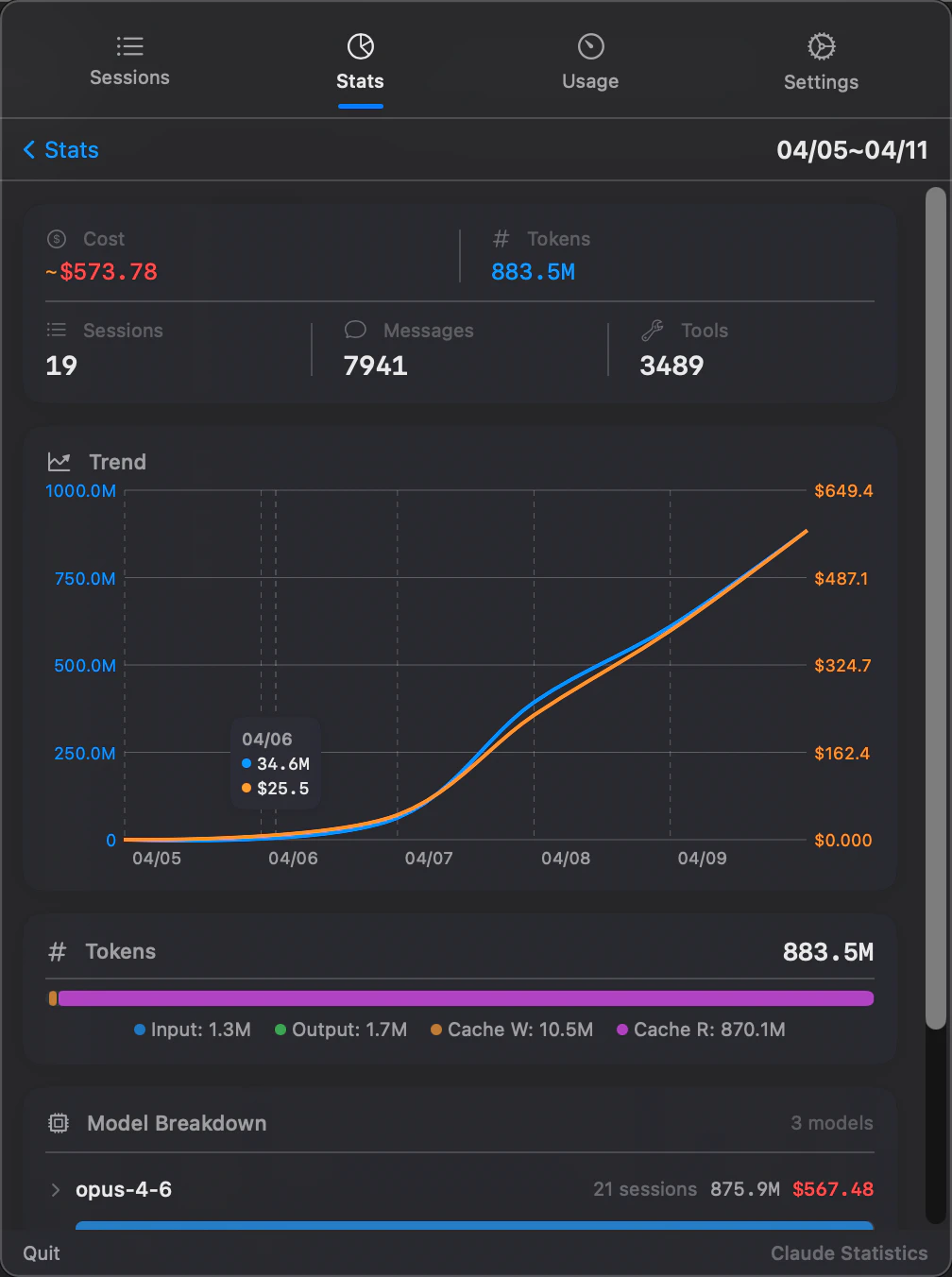 Claude Statistics screenshot 3