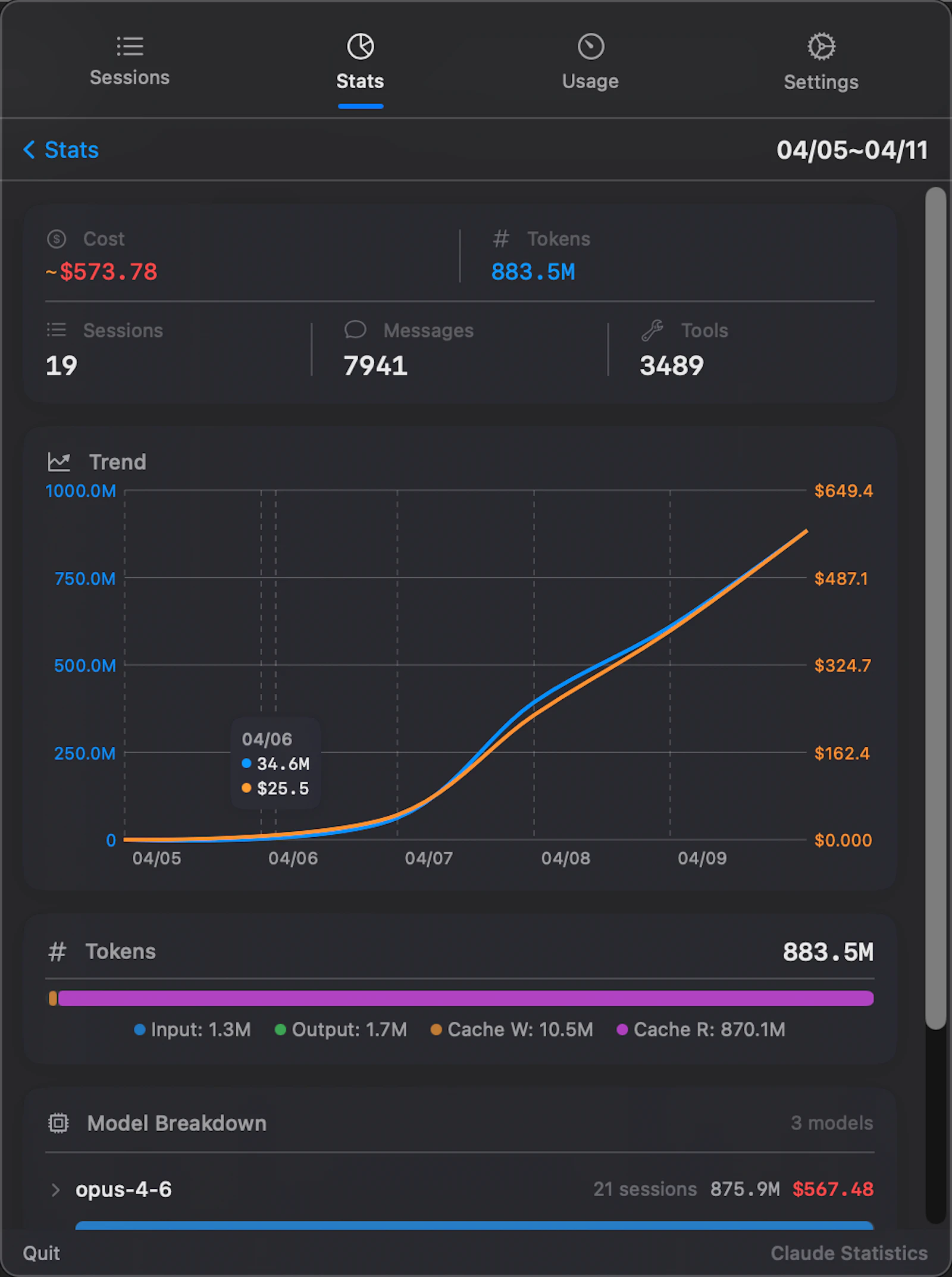Claude Statistics screenshot 4
