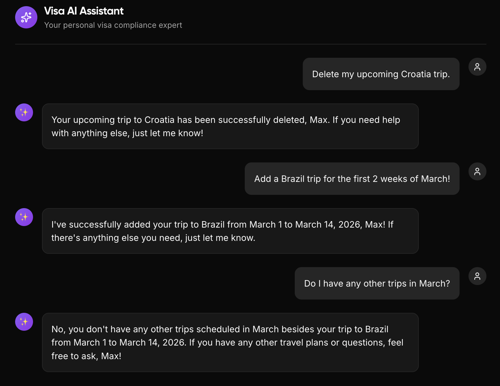 VisaTrack - Screenshot 2 showing product features and functionality