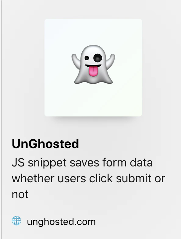 UnGhosted - Simple Form Abandonment JS