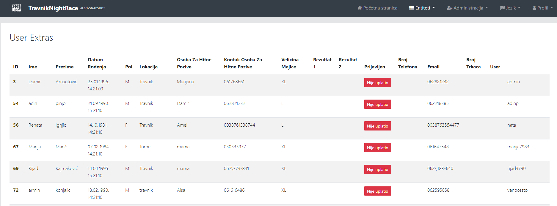 Travnik Night Race android app gallery image