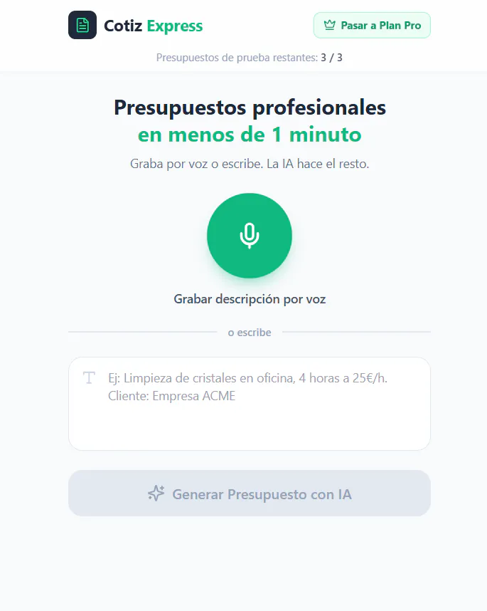 CotizExpress — Presupuestos al instante gallery image