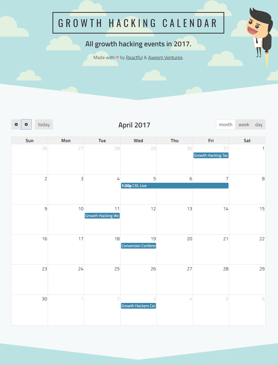 Growth Hacking Calendar