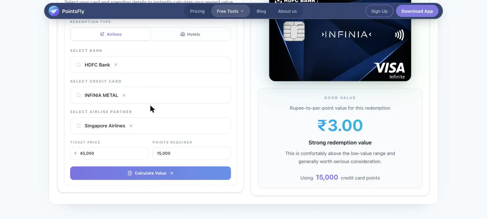 PointsFly Reward Points Calculator gallery image