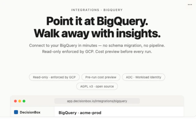 DecisionBox for BigQuery screenshot 1