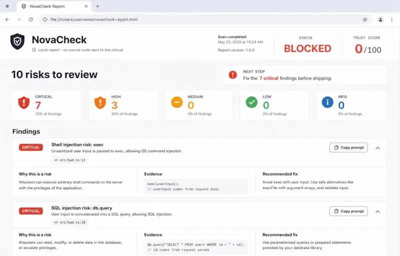 NovaCheck  screenshot 1