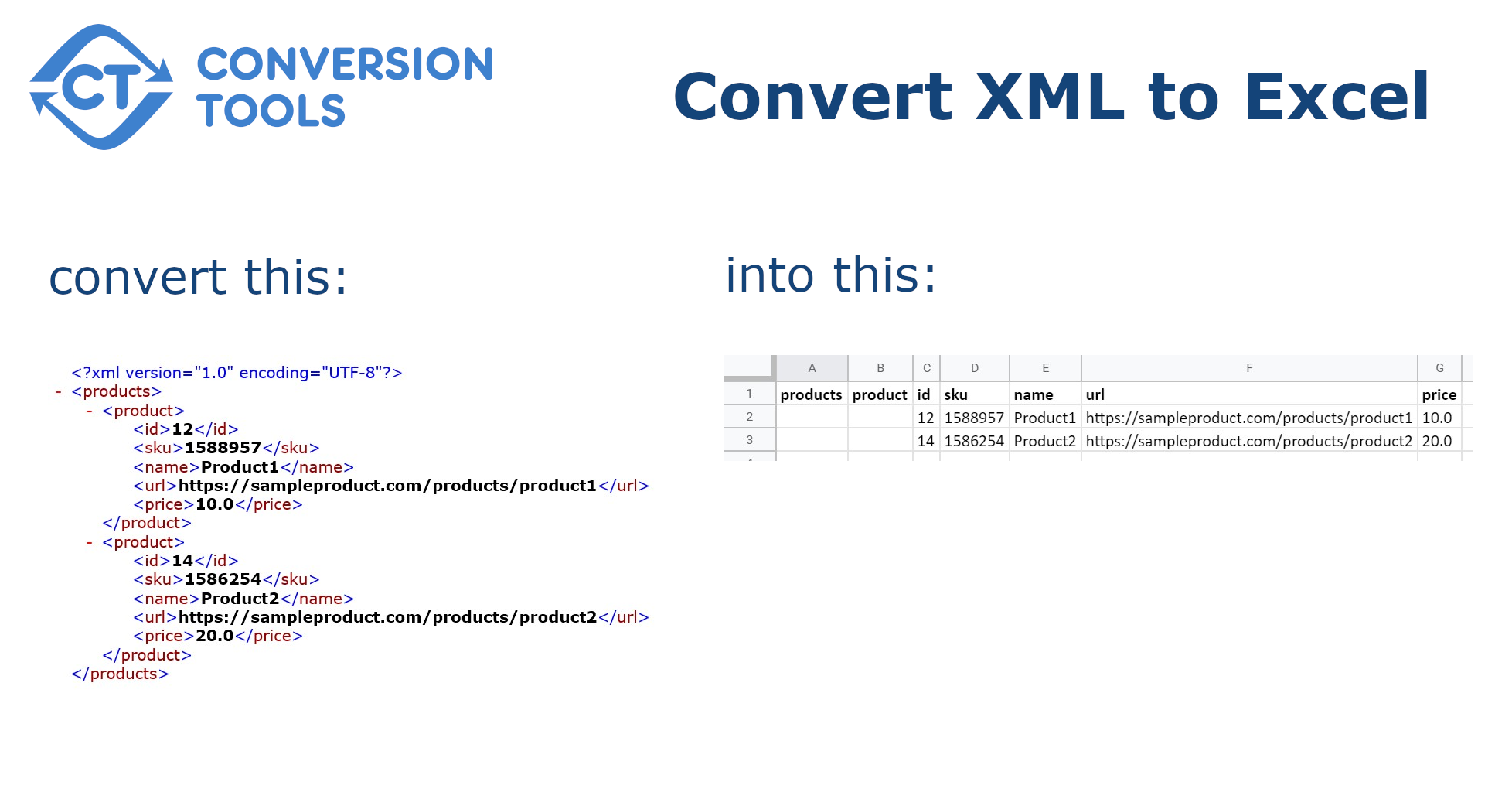 Online XML to Excel Converter gallery image