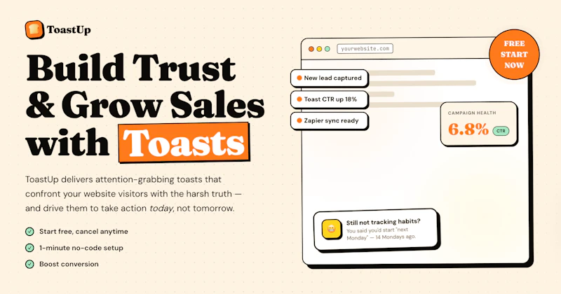 ToastUp - Convert Visitors To Leads screenshot 1