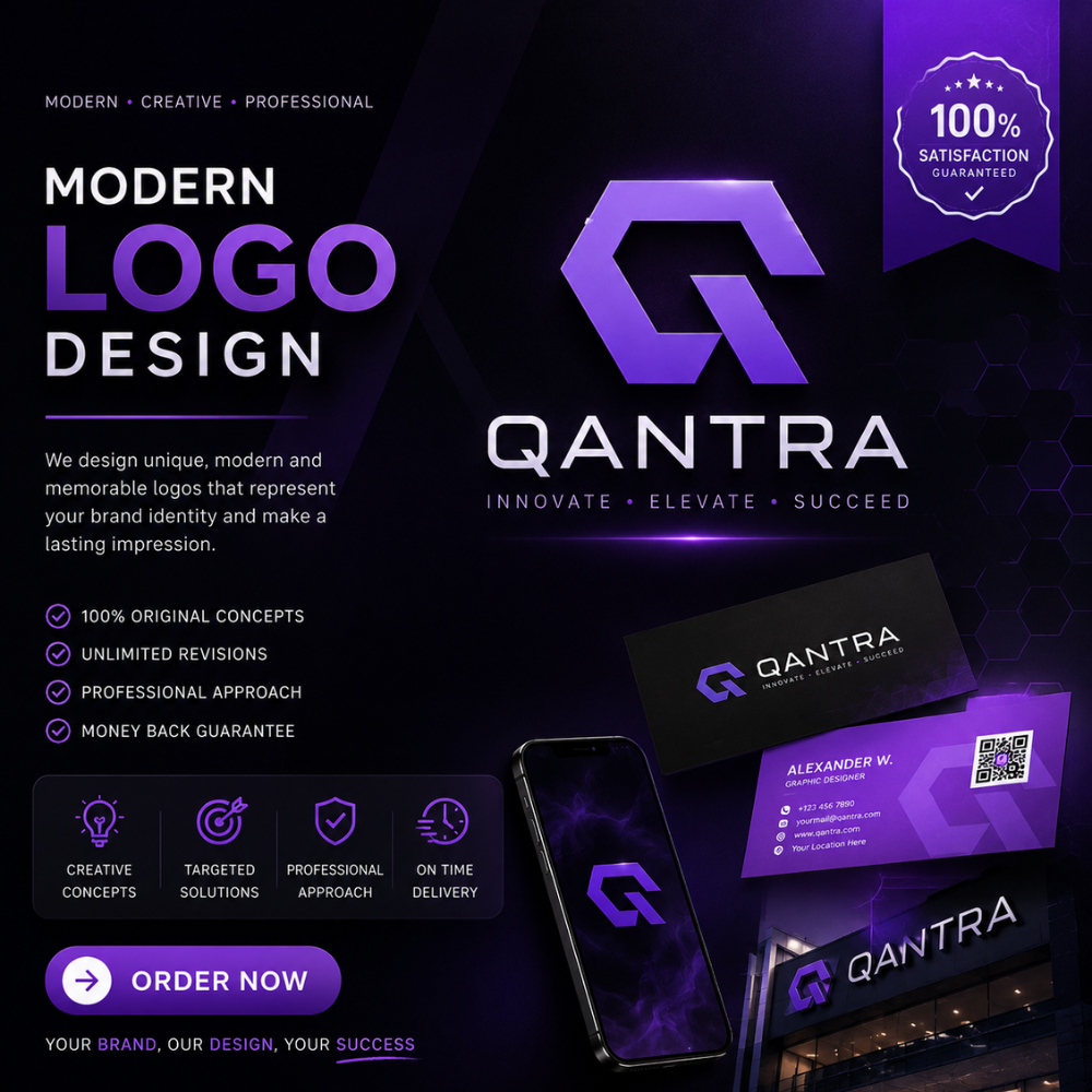 100% Satisfaction Modern Logos.