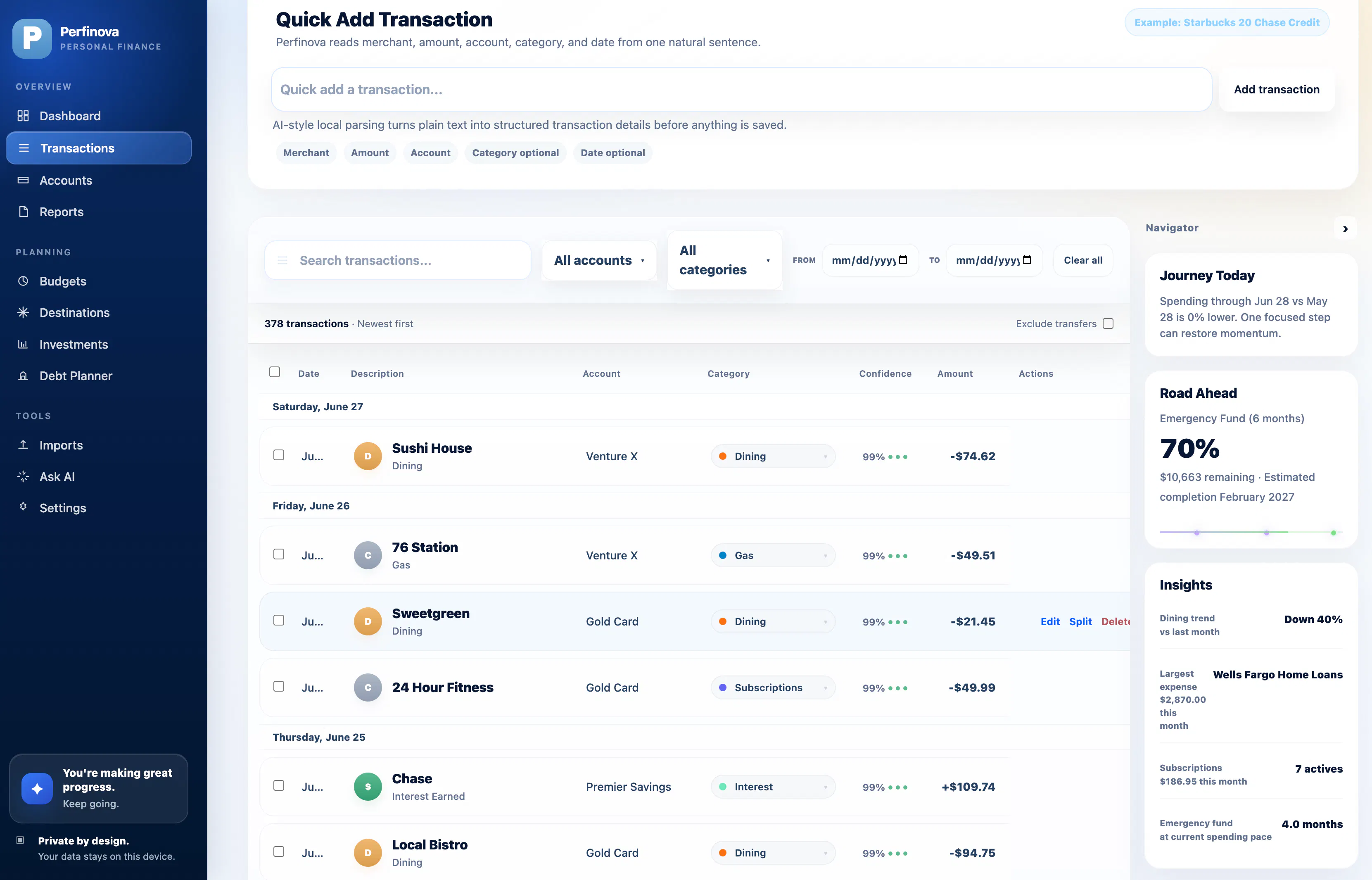 Perfinova: Personal Finance for Mac gallery image