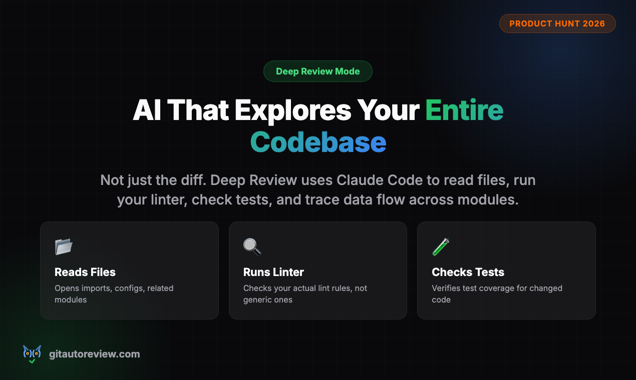 Git AutoReview - Screenshot 2 showing product features and functionality