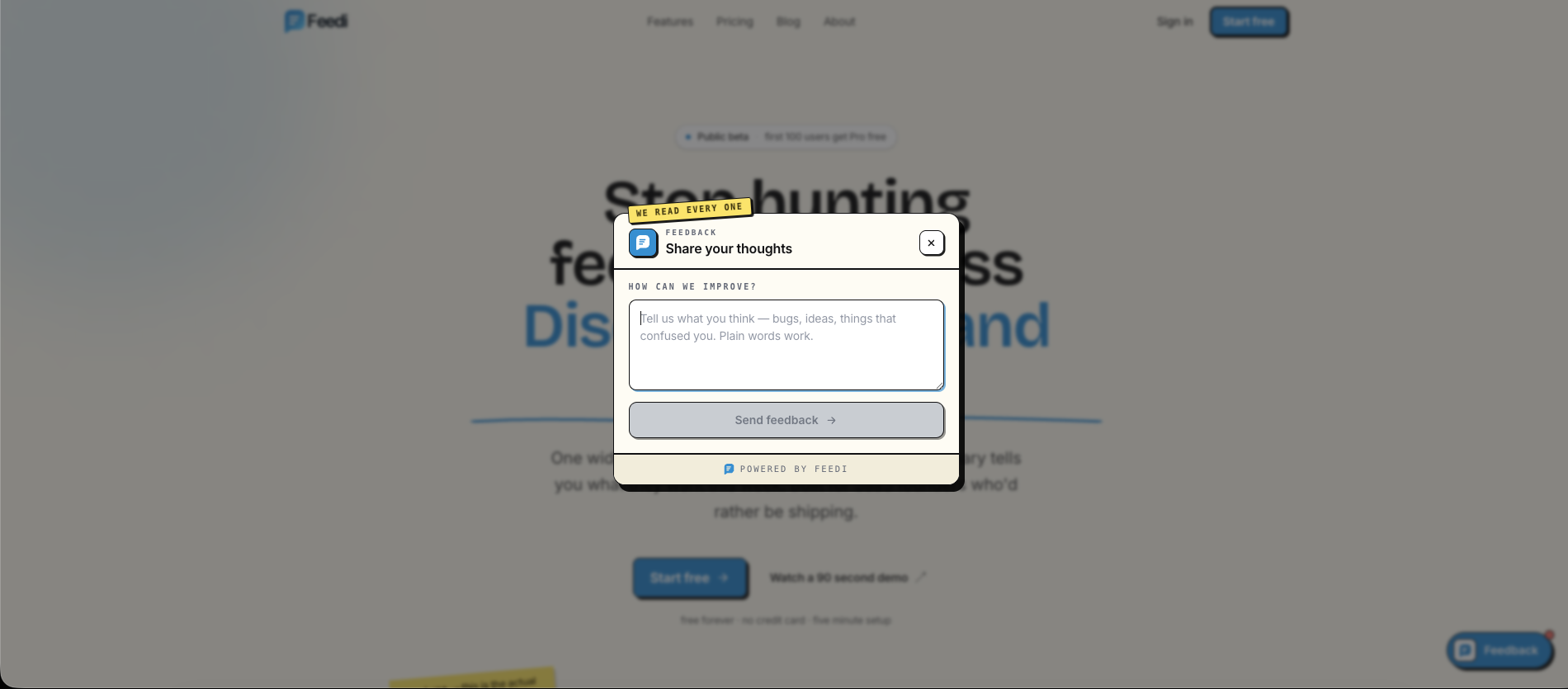 Feedi - User feedback for SaaS founders gallery image