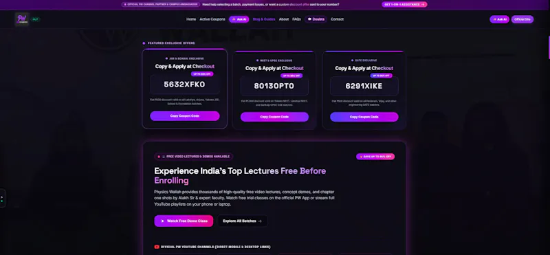 PW Coupons: Save on PW Batches screenshot 4