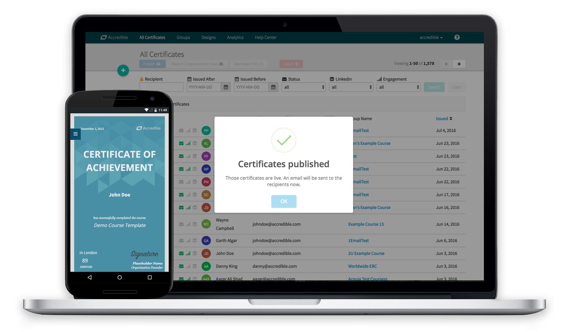 Accredible digital certificates gallery image